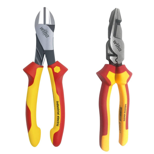 Wiha Plier Set Crosscut Diagonal Cutters Insulated VDE 2 Piece