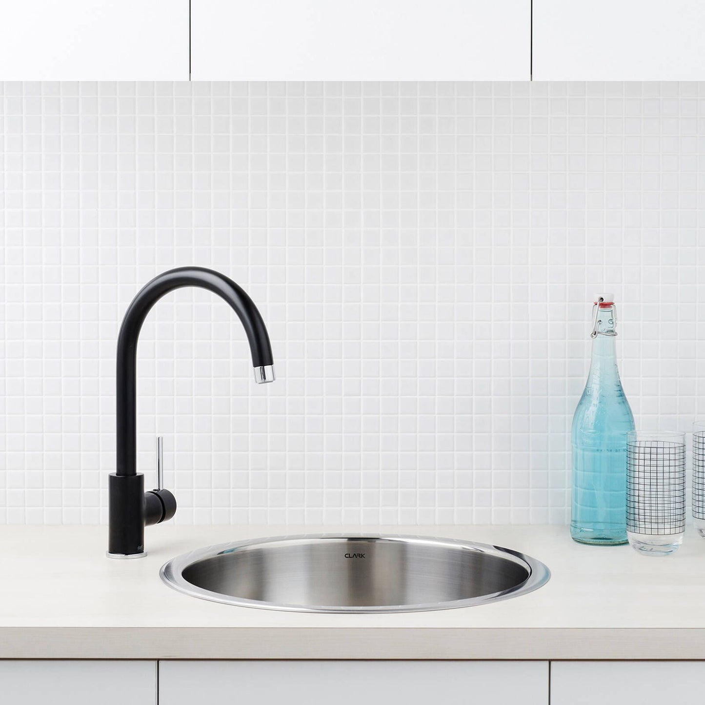 Dorf Matte Black Obsidian Sink Mixer - 110 x 360 x 210mm