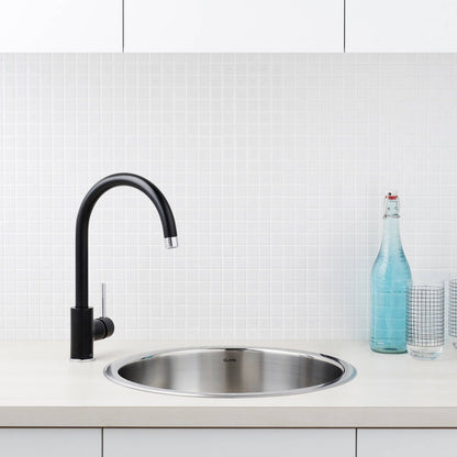 Dorf Matte Black Obsidian Sink Mixer - 110 x 360 x 210mm