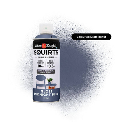 White Knight Squirts Midnight Blue Gloss Spray Paint - 310g