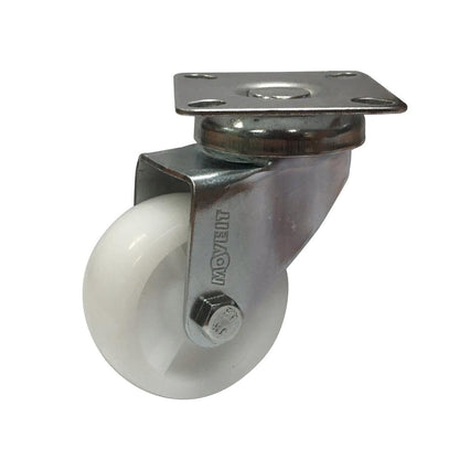 Move It 50mm White Polypropylene Swivel Plate Castor Durable Easy Use