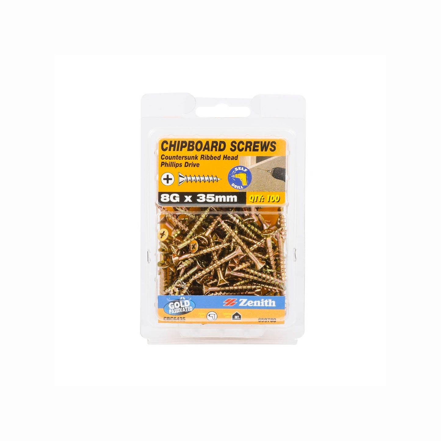 Zenith 8g x 35mm - Gold - 100 Pack