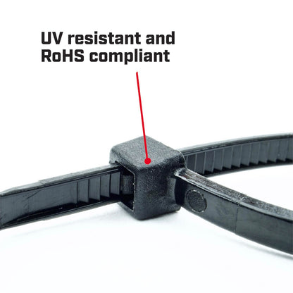 Crescent Black Cable Ties - 150 x 3.6mm - 25 Pack