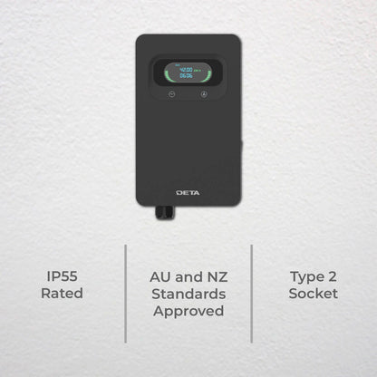 Deta EV Wall Charger - 7kW 32A - 1 Phase - Black