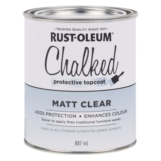 Rust Oleum Chalked Protective Topcoat Matt Clear 887ml