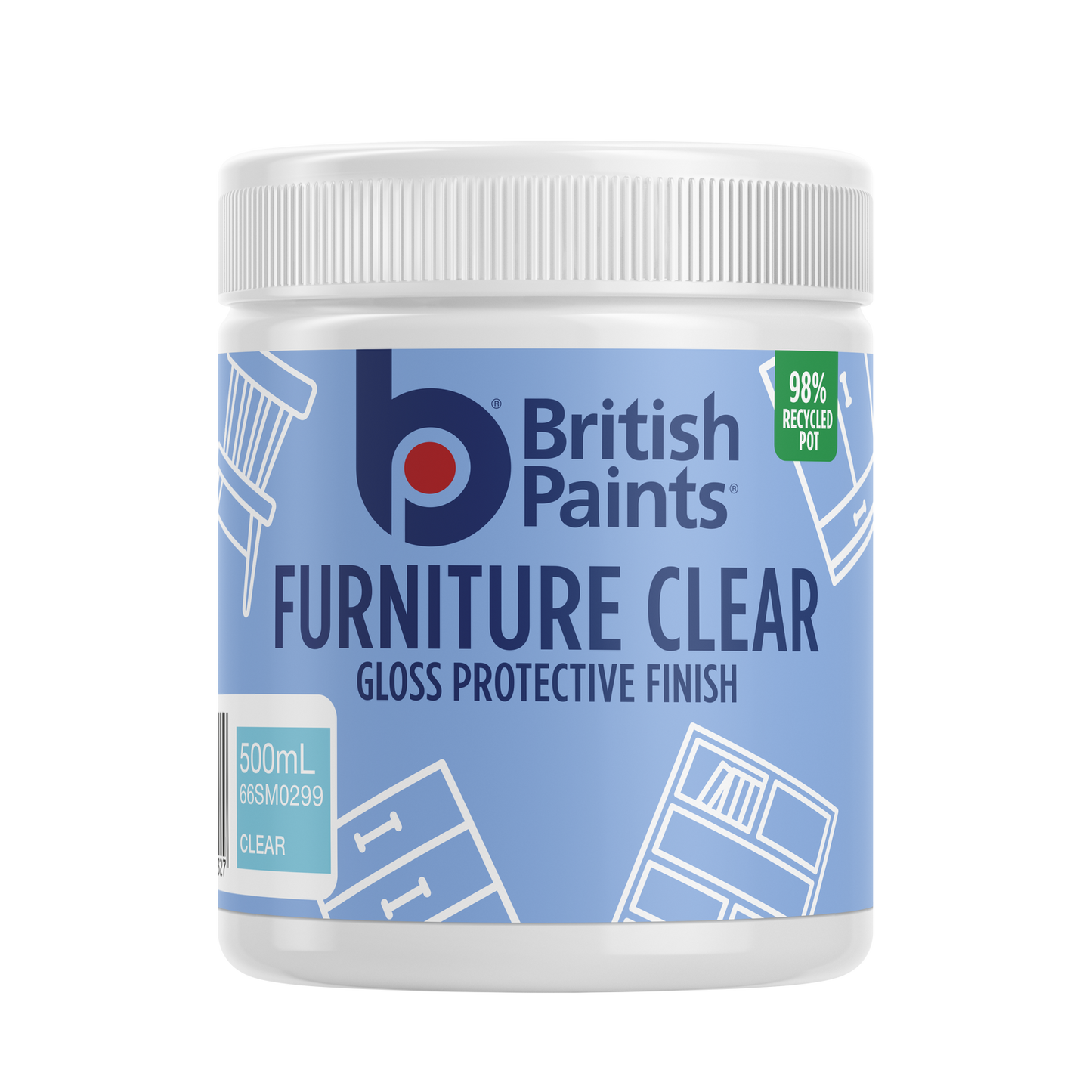 British Paints Furniture Clear Gloss Finish - 500ml