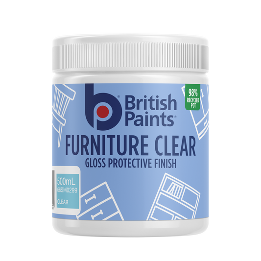 British Paints Furniture Clear Gloss Finish - 500ml