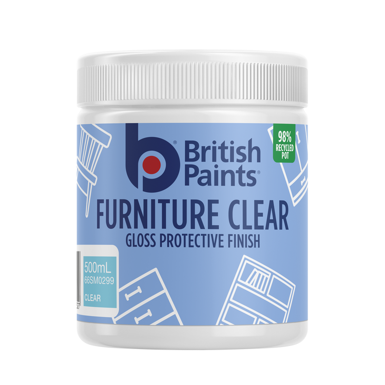 British Paints Furniture Clear Gloss Finish - 500ml