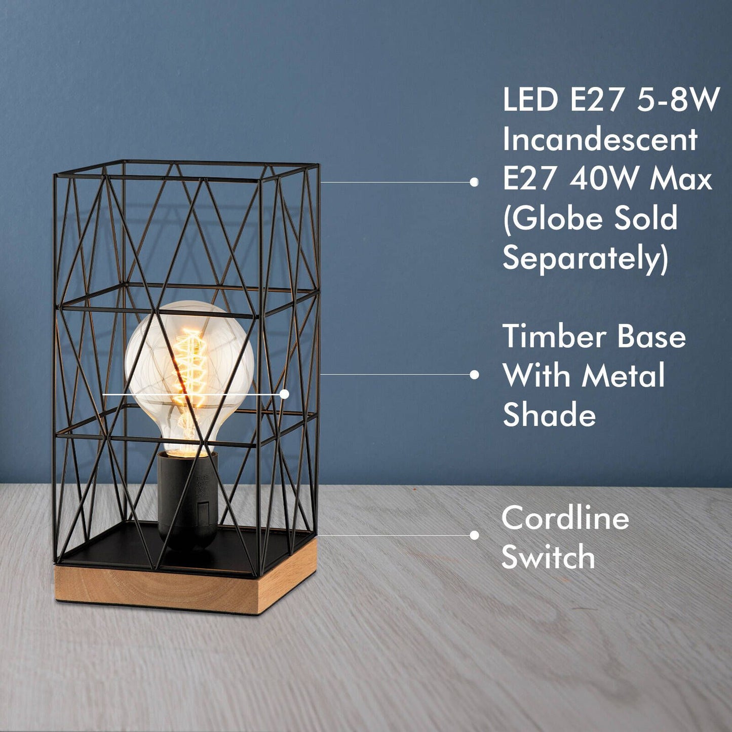 Verve Design Black Zavier Table Lamp