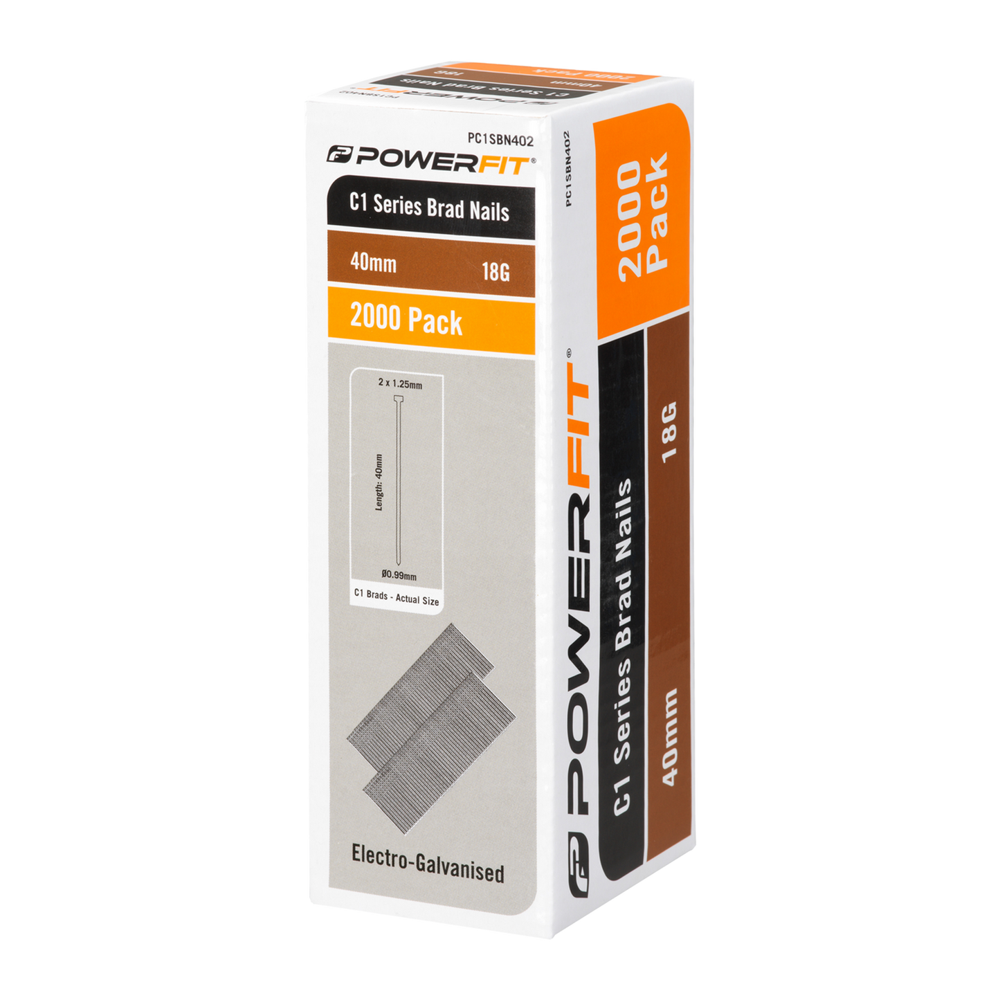 Powerfit C1 Series Brad Nails - 40mm - 2000 Pack