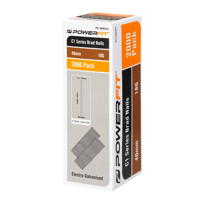 Powerfit C1 Series Brad Nails - 40mm - 2000 Pack