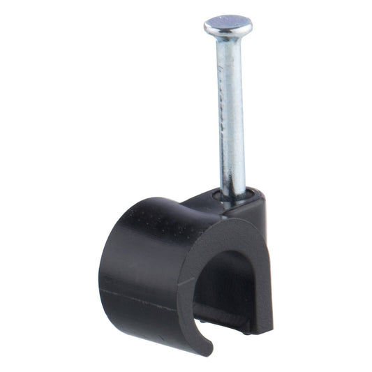 Deta 10mm Black Hook Cable Clips - 20 Pack