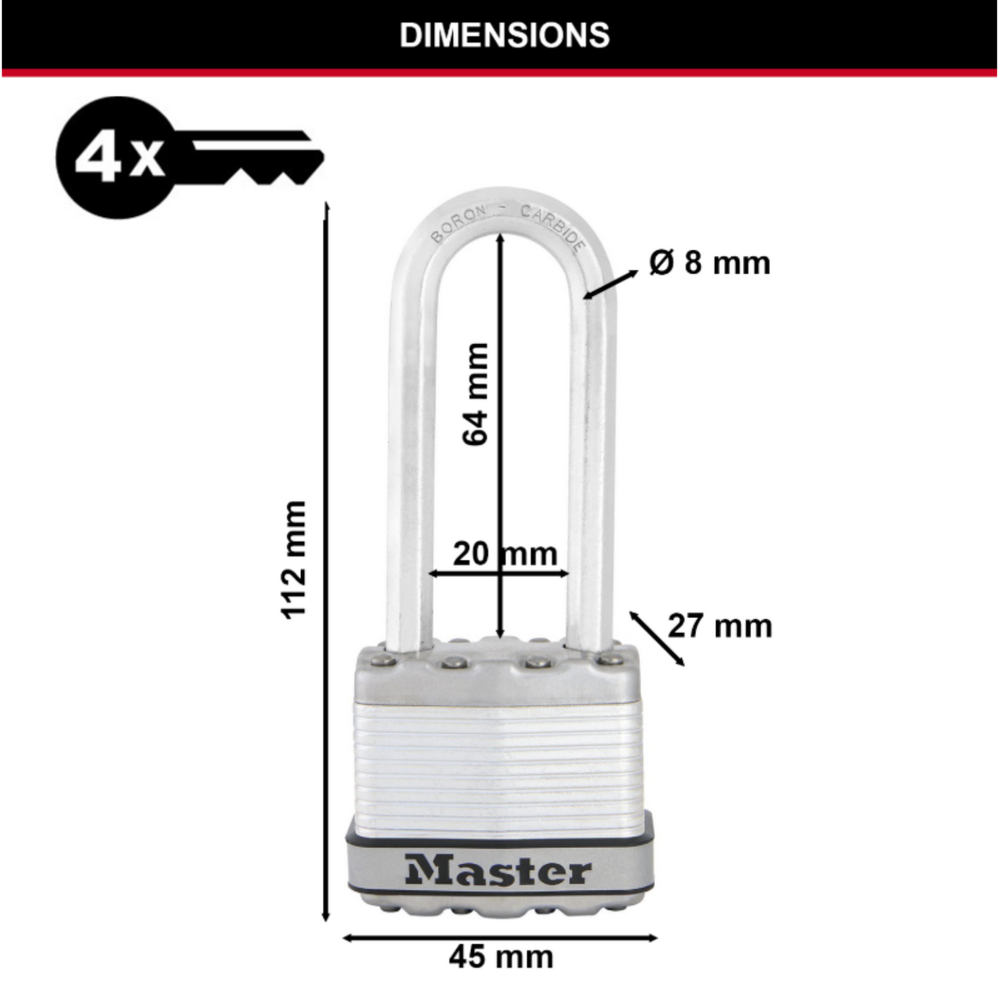 Master Lock Magnum Padlock - 45mm - 64mm Shackle