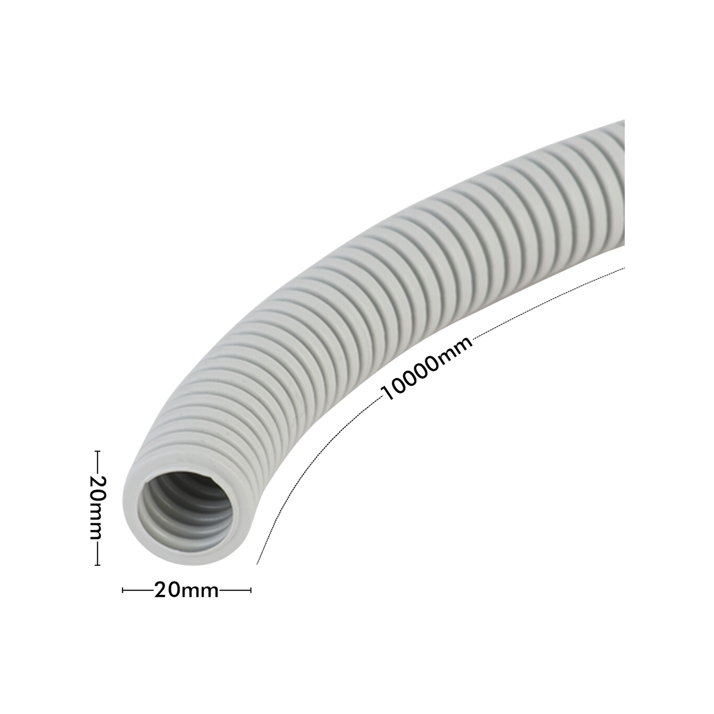 Deta Medium Duty Corrugated Conduit - 20mm x 10m