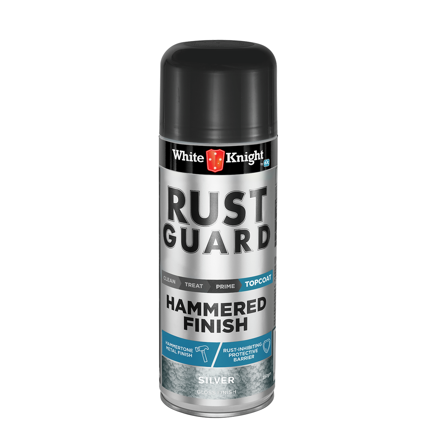 White Knight Rust Guard Spray Paint - 350g - Silver Hammered