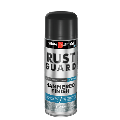 White Knight Rust Guard Spray Paint - 350g - Silver Hammered