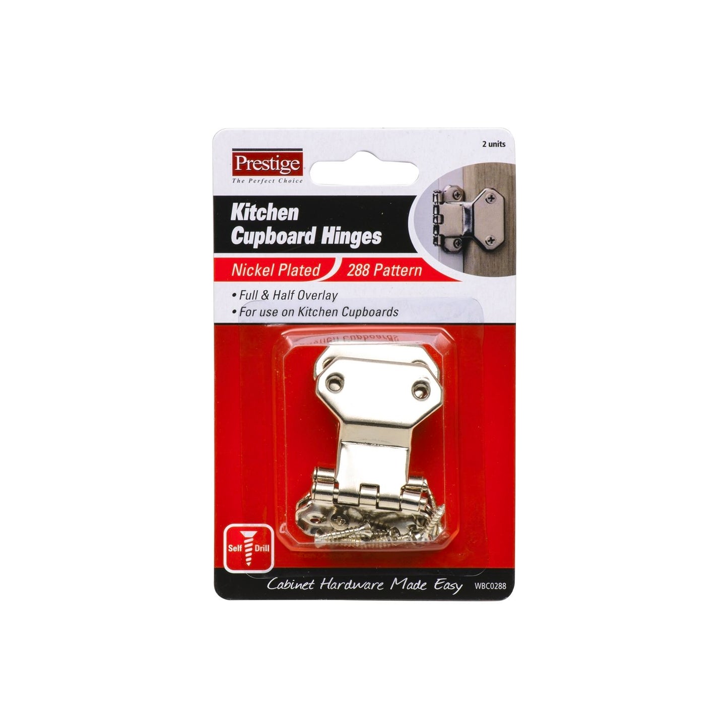 Prestige Kitchen Cabinet Hinges - 40mm - 2 Pack
