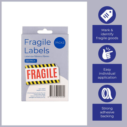 Packz Room Labels - 110 x 75mm - 60 Pack