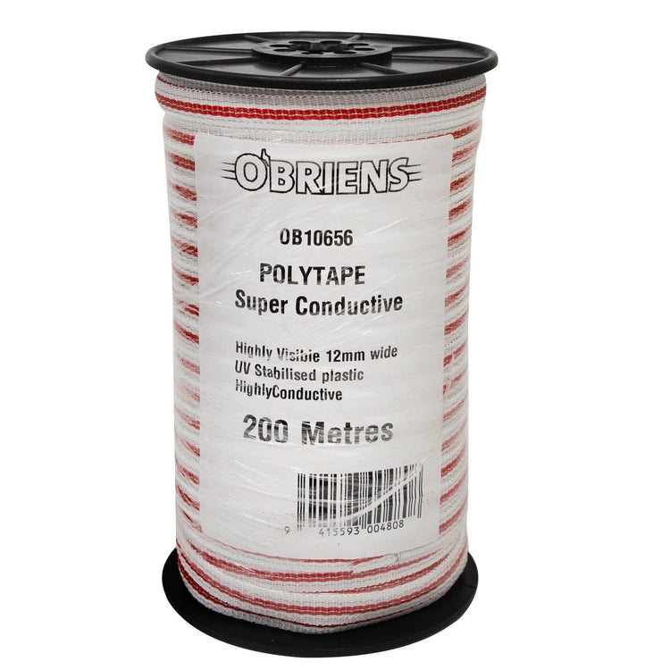O'Briens Electric Fencing Polytape - 200m - 12mm