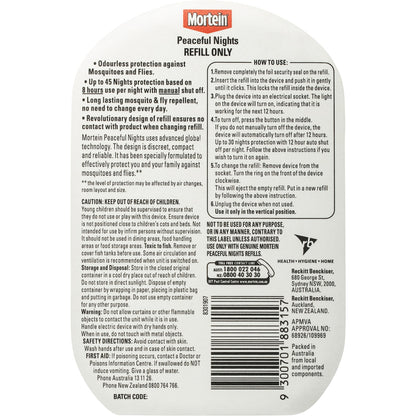 Mortein Peaceful Nights Plug-in Fly & Mosquito Repellent Refill 2.57ml