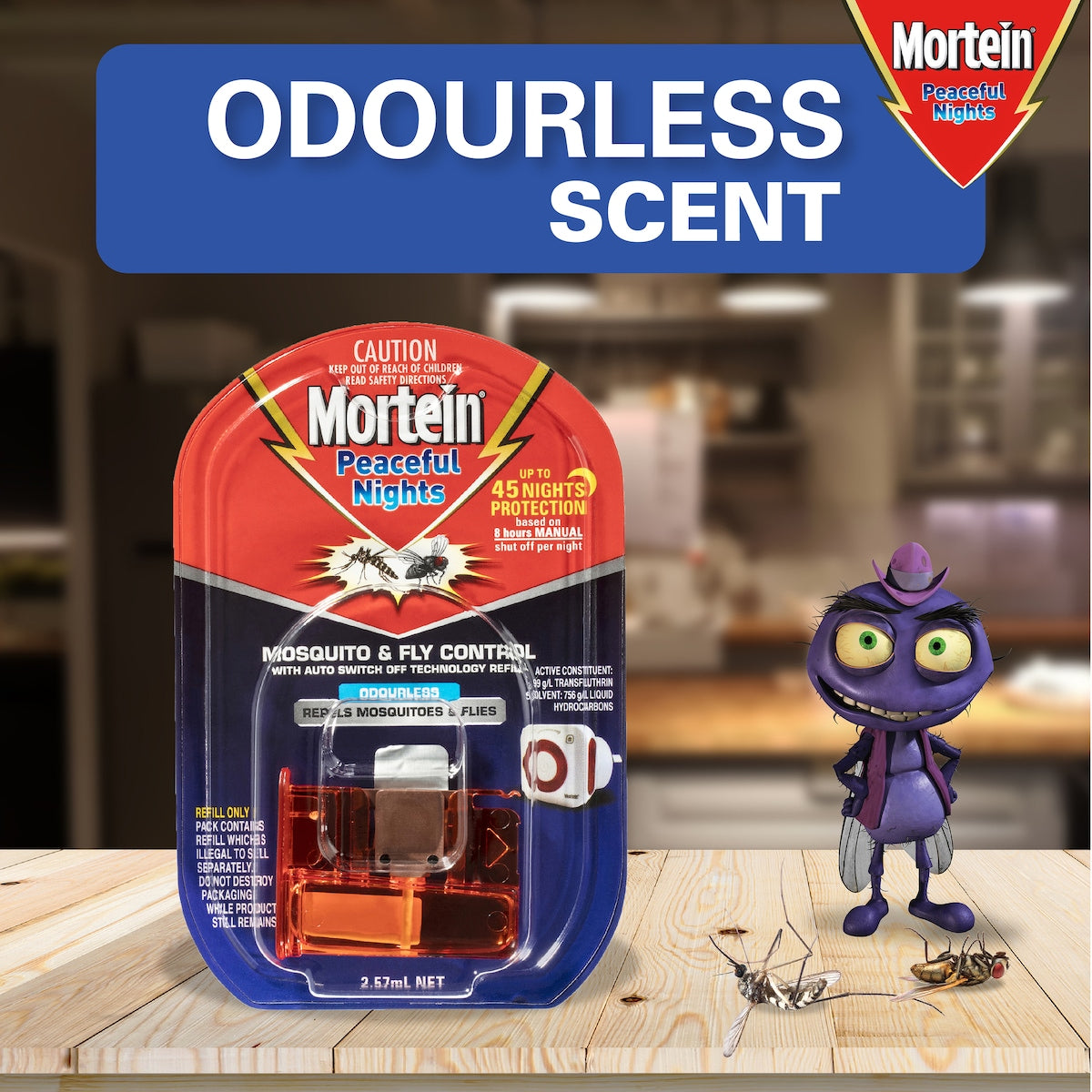Mortein Peaceful Nights Plug-in Fly & Mosquito Repellent Refill 2.57ml