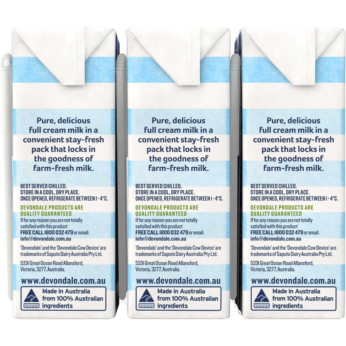 Devondale 100% Pure Full Cream Milk Long Life Uht Milk 200ml X 6 Pack