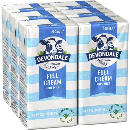 Devondale 100% Pure Full Cream Milk Long Life Uht Milk 200ml X 6 Pack