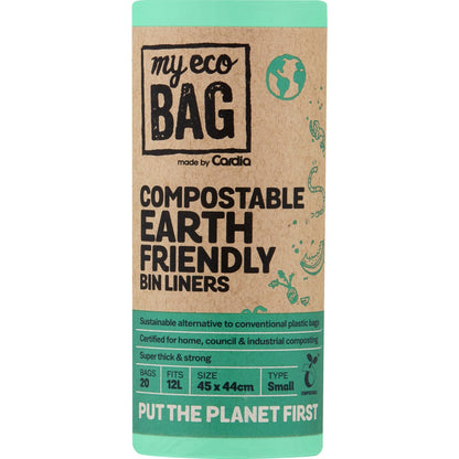 My Eco Bag 12L Small Compostable Earth Friendly Bin Liner Bags - 20 pack