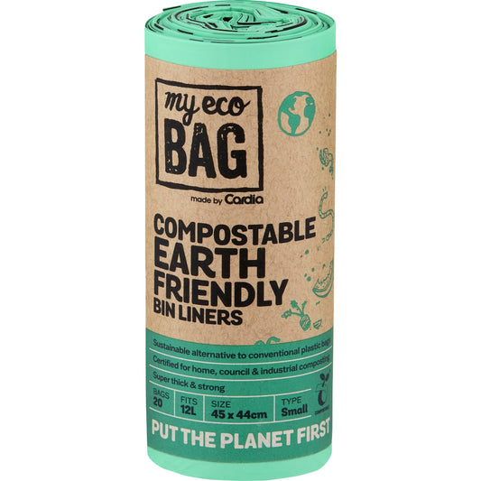 My Eco Bag 12L Small Compostable Earth Friendly Bin Liner Bags - 20 pack