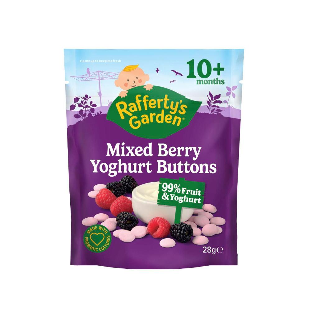 Rafferty's Garden Mixed Berry Yoghurt Buttons Baby Food Snack 10+ Months - 28g