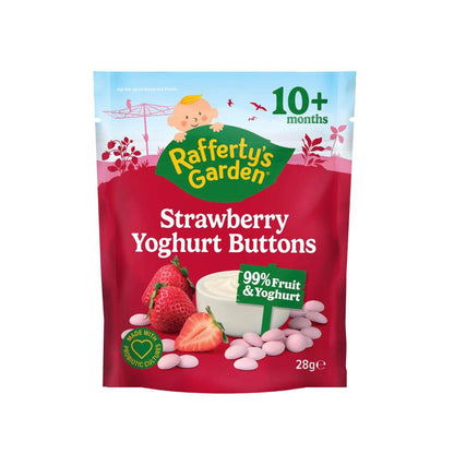 Rafferty's Garden Strawberry Yoghurt Buttons Baby Food Snacks 10+ Months - 28g