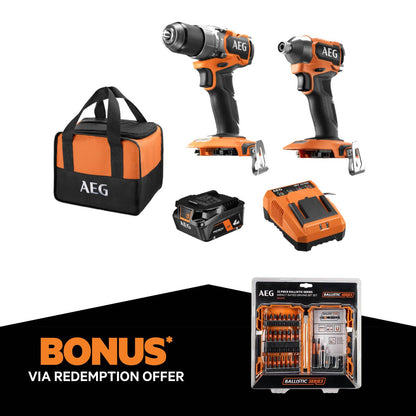 AEG Powertools Brushless Sub Compact Kit - 18V - 4.0Ah - 2 Piece
