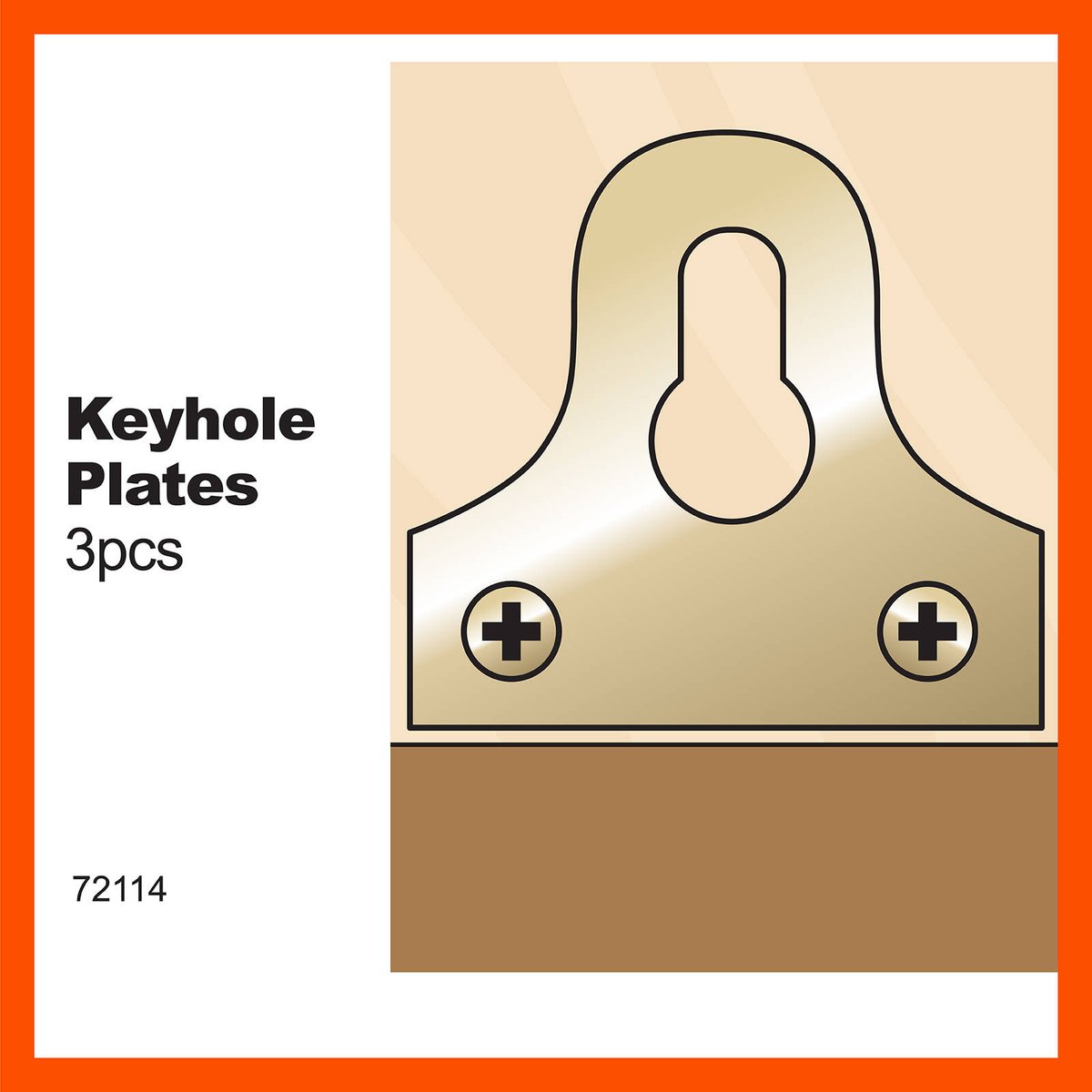 Everhang Brass Plated Keyhole Plates 3 Pack Steel Durable Easy Install