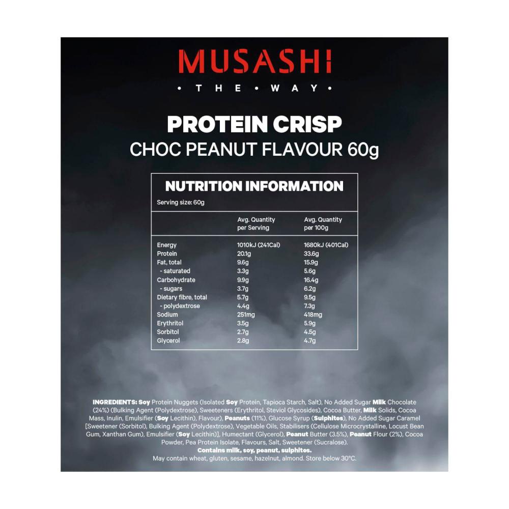 Musashi Protein Crisp Bars Choc Peanut 4 Pack - 240g