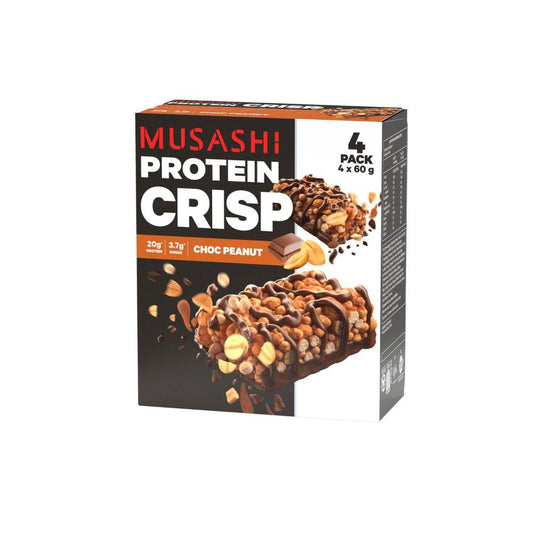 Musashi Protein Crisp Bars Choc Peanut 4 Pack - 240g
