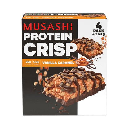Musashi Protein Crisp Bars Vanilla Caramel 4 Pack - 240g