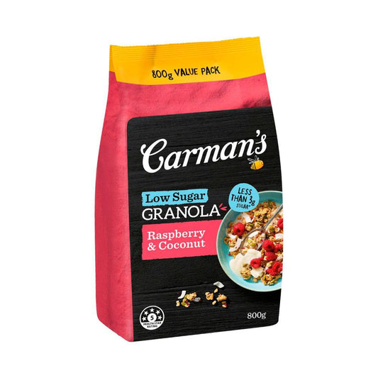 Carman's Low Sugar Cereal Raspberry & Coconut Granola - 800g