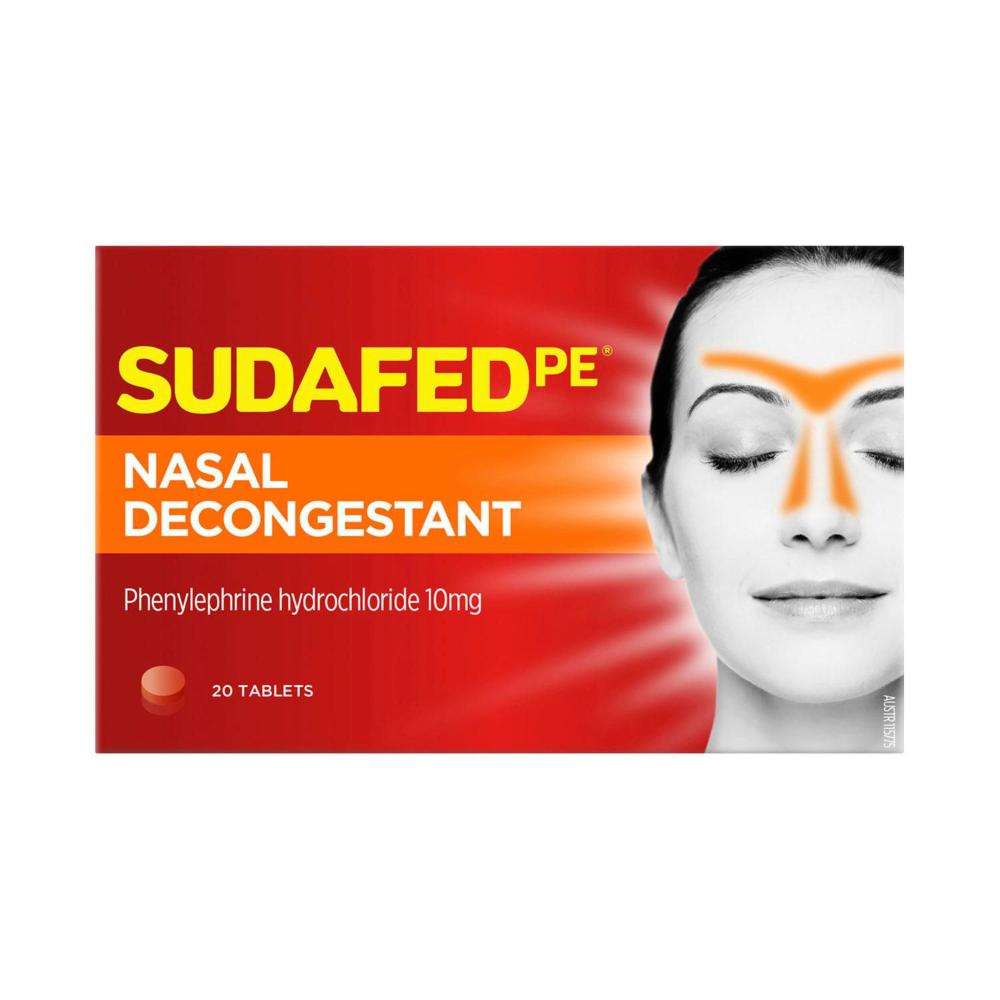 Sudafed Pe Non Drowsy Nasal Decongestant Tablets - 20 pack