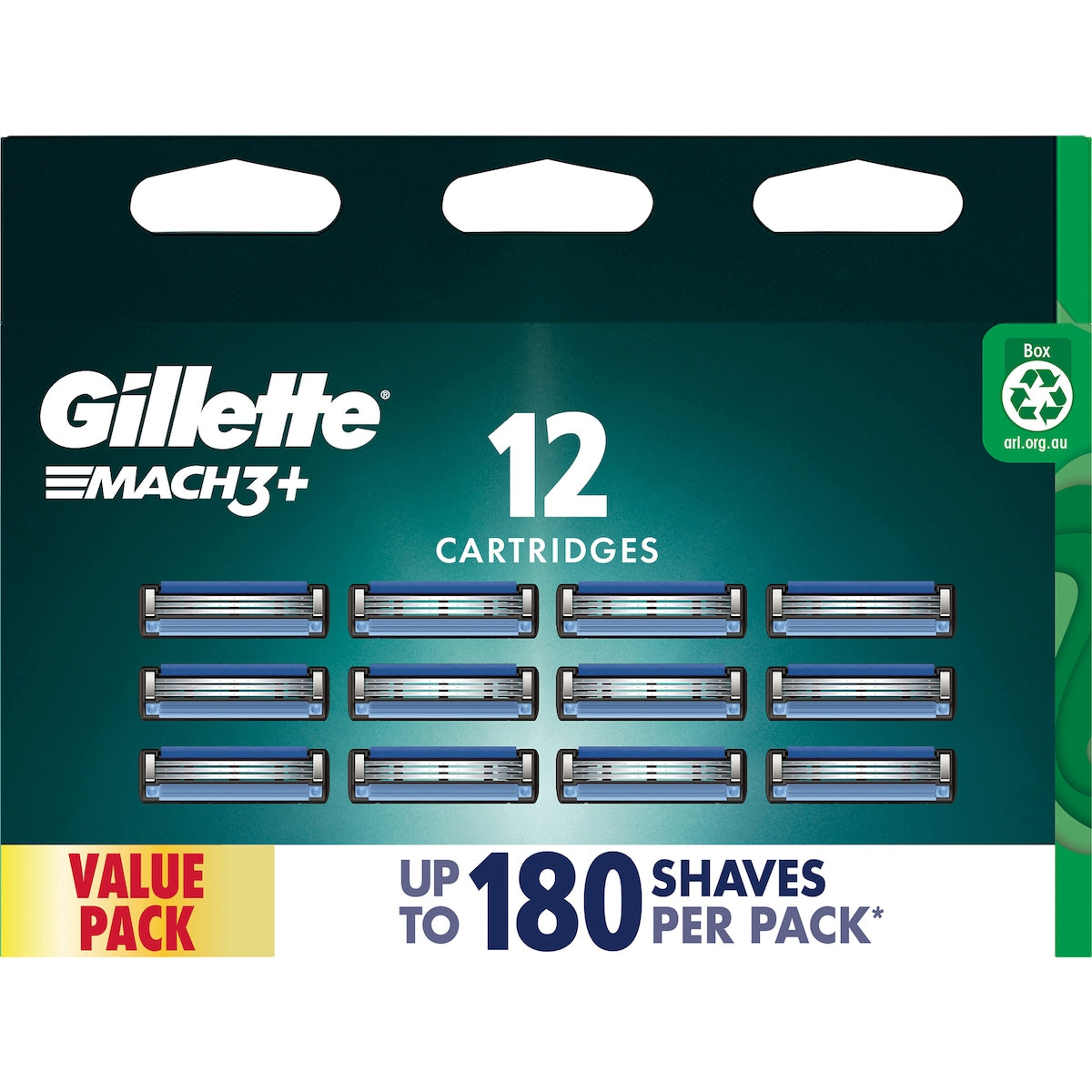 Gillette Mach 3+ Razor Blades 12 Pack
