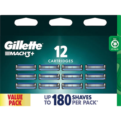 Gillette Mach 3+ Razor Blades 12 Pack
