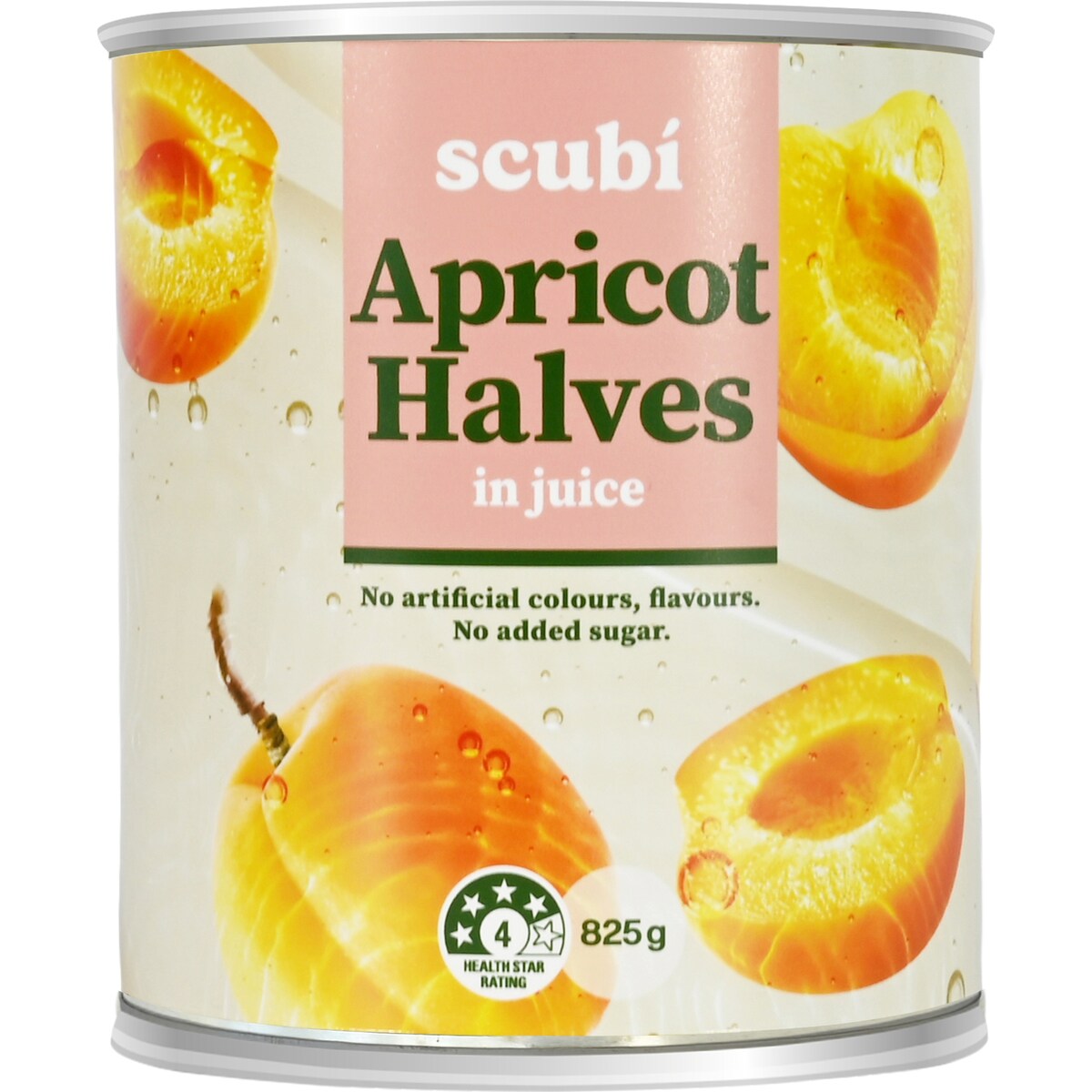 Scubi Apricot Halves In Juice 825g
