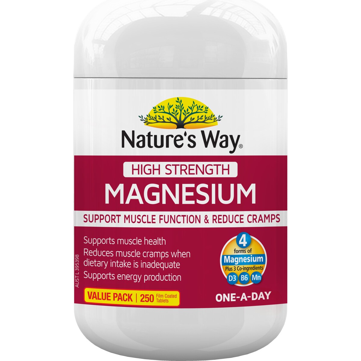 Nature's Way High Strength Magnesium Coated Tablets 250 pack