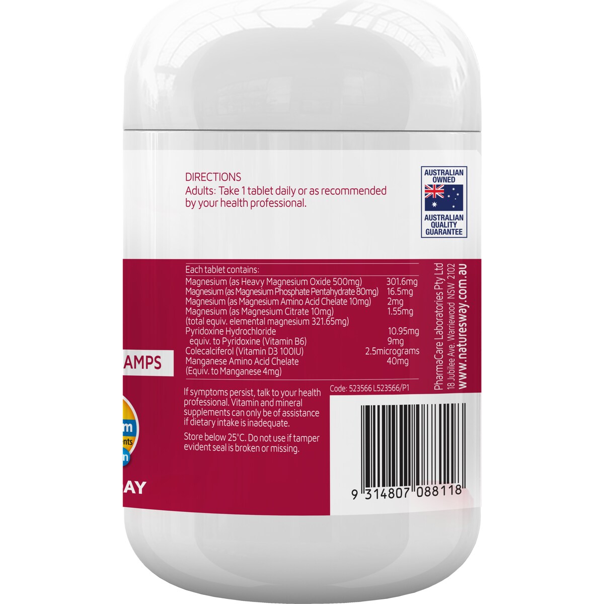 Nature's Way High Strength Magnesium Coated Tablets 250 pack