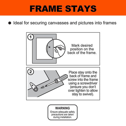 Everhang Picture Frame Stay - 21mm x 7mm - Nickel Plated - 16 Pack