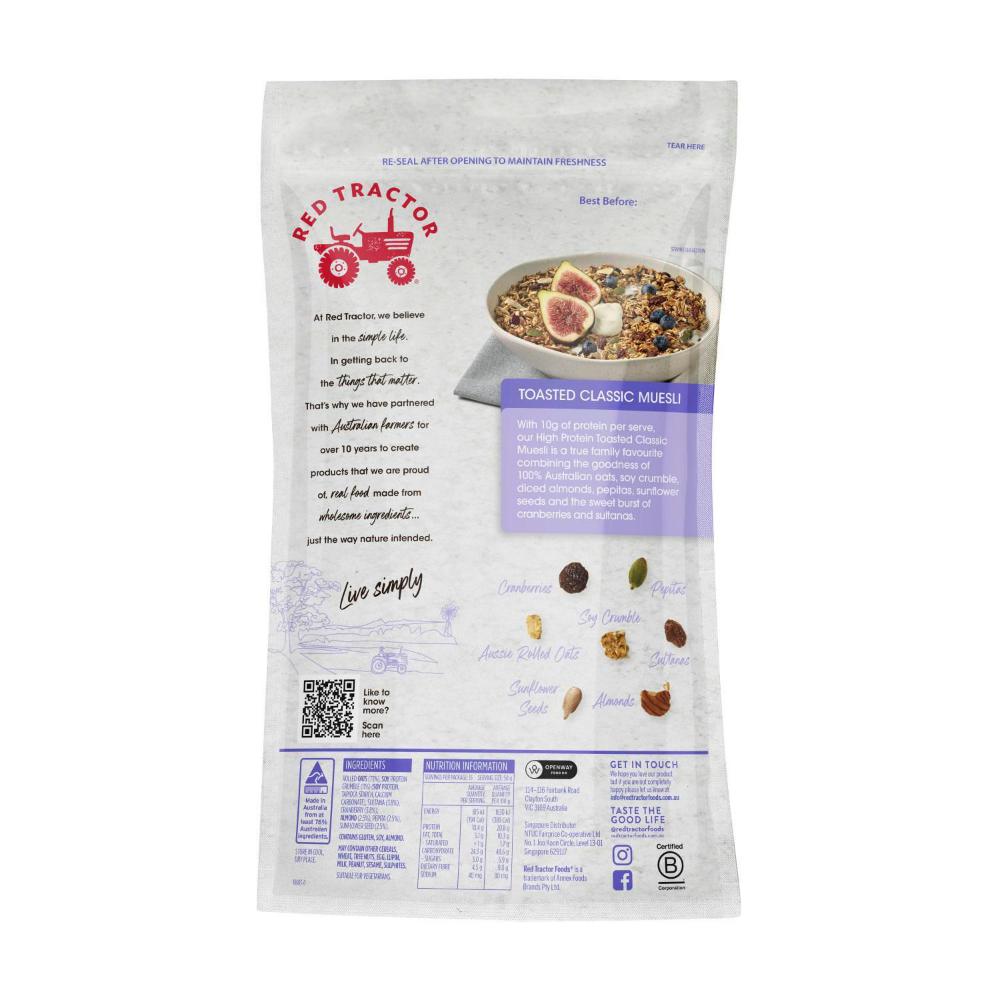 Red Tractor High Protein Muesli Toasted assic - 750g