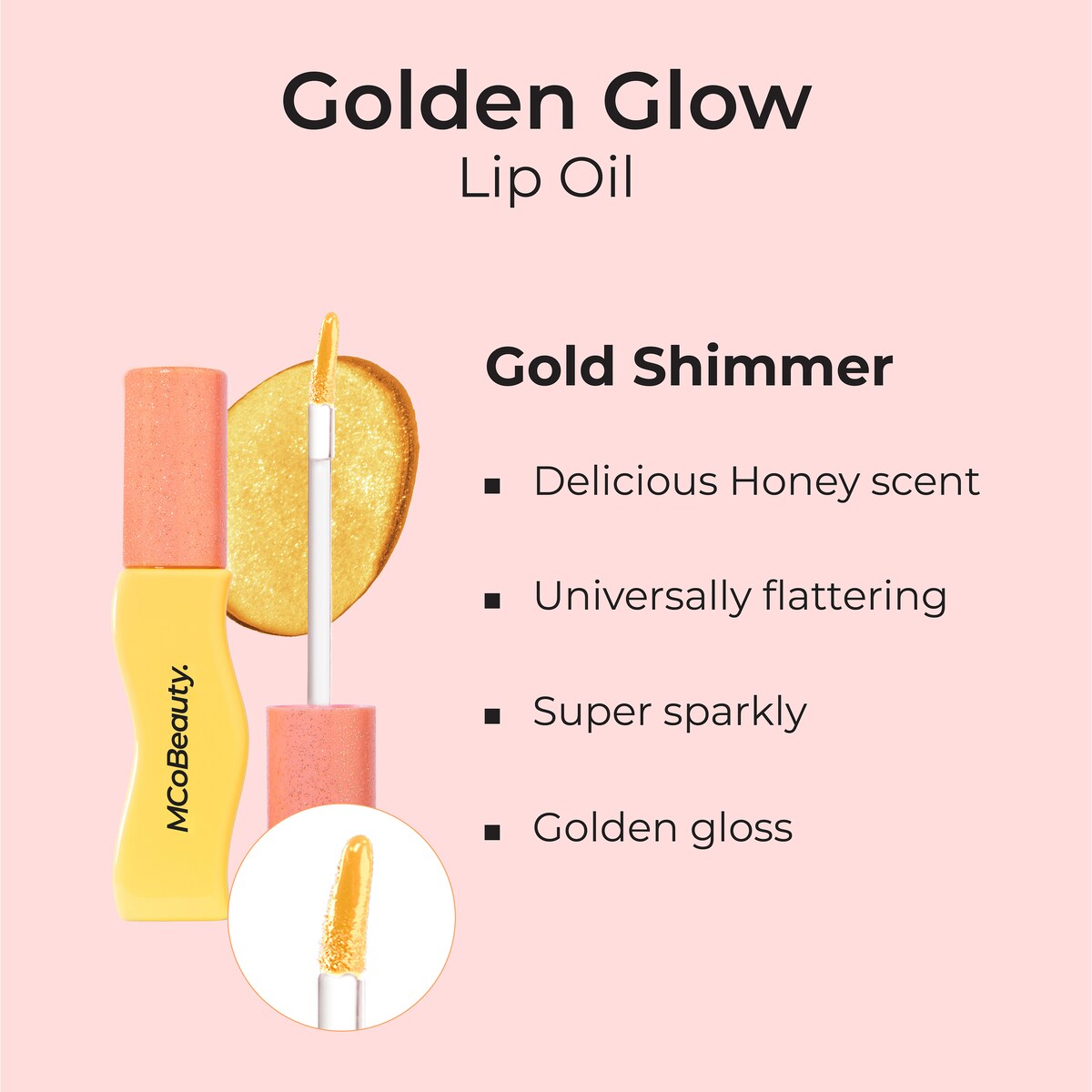 Mcobeauty Golden Glow Lip Oil Gold Shimmer Each