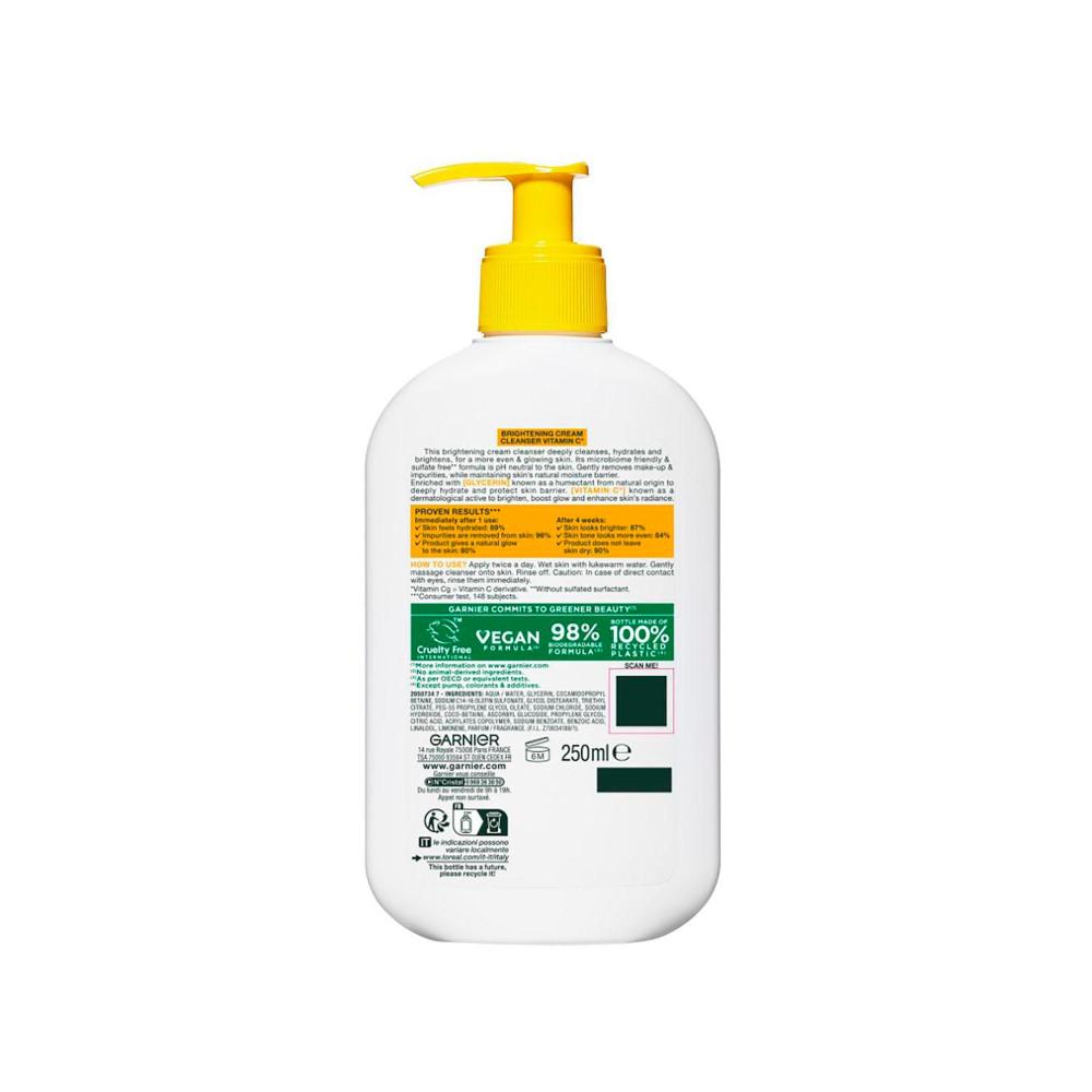 Garnier Brightening Vitamin C Cream Cleanser - 250mL