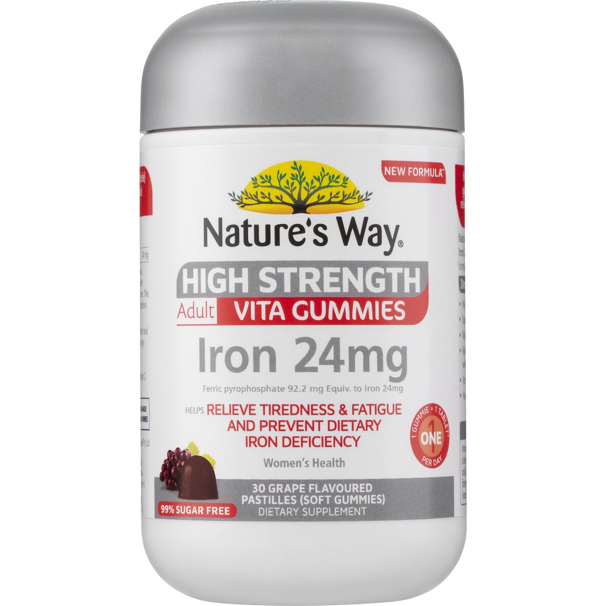 Nature's Way Adult Vita Gummies 24mg Iron Grape Flavour 30 pack