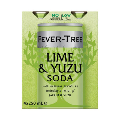 Fever-Tree Lime & Yuzu Soda 4x250ml - 4 Pack