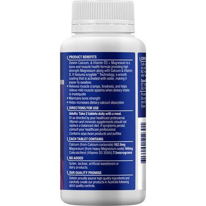 Ostelin Calcium & Vitamin D3 + Magnesium Tablets 180 Pack